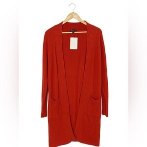 INC INTERNATIONAL CONCEPTS NEW Women's Red Long Open-Front Cardigan Size Small.